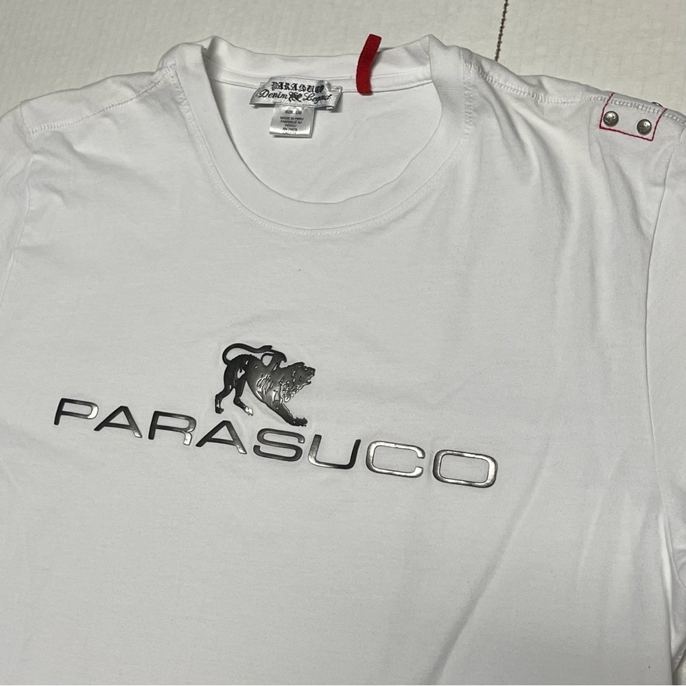 Parasuco White Tee with Silver Logo